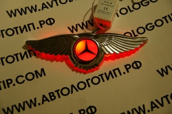светящийся логотип mercedes с крыльями mercedes