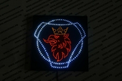 светящийся логотип для грузовика scania red логотипы скания