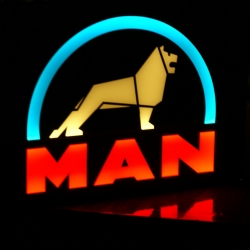 светящийся логотип на спалку man логотипы ман