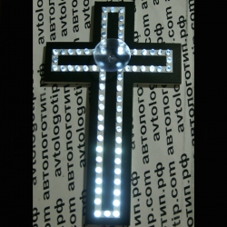 светодиодный крест на стекло логотип "символы"