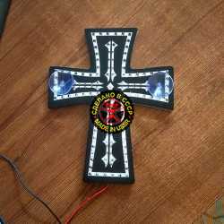 светодиодный крест двухконтурный логотип "символы"