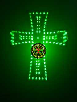 светодиодный крест двухконтурный логотип "символы"