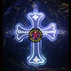 светящийся крест спаси и сохрани логотип "символы"