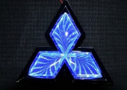 3d светящийся логотип mitsubishi 3d логотипы