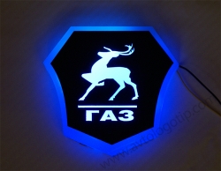 светящийся логотип газ (gaz) объёмные логотипы