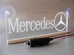 светящаяся табличка mercedes 3d логотип мерседес