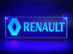 светящаяся табличка renault 3d логотип рено