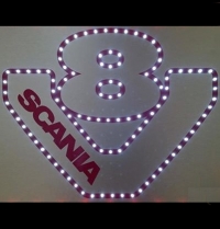 Светящийся логотип для грузовика SCANIA V8