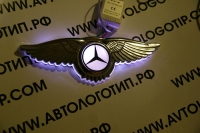 Светящийся логотип Mercedes с крыльями