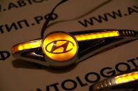 светодиодный поворотник с логотипом hyundai поворотники с логотипом