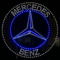 Светящийся логотип Герб Mercedes Benz