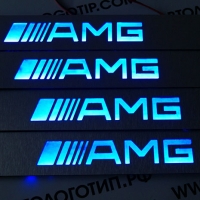 накладки на пороги amg с подсветкой зеркальные накладки на пороги c подсветкой