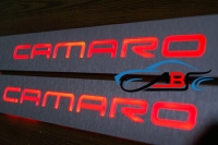 накладки на пороги chevrolet camaro с подсветкой зеркальные накладки на пороги c подсветкой