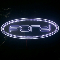 Зеркальный светящийся логотип Ford