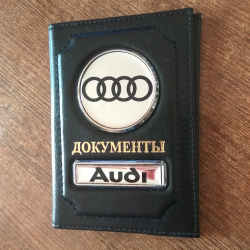 Кожаная обложка для документов с логотипом AUDI