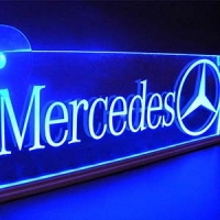 светящаяся табличка mercedes 3d логотип мерседес