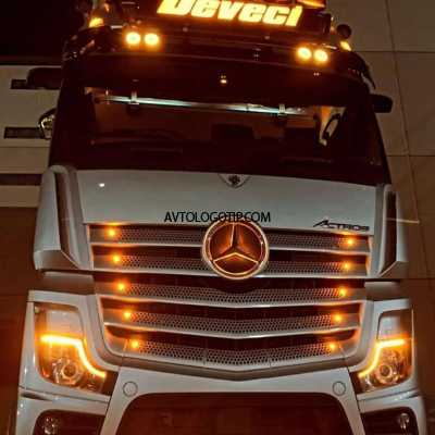 Светодиодная подсветка логотипа грузовика Mercedes Actros MP1-MP3 подложка  Хотите выделяться среди толпы однообразных и «серых» грузовиков Mercedes? Предлагаем оригинальное решение, светящиеся логотипы Mercedes Actros MP1-MP3, в «www.avtologotip.com» вы 