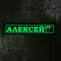 Светящаяся табличка Алексей САХАЛИН мужу,брату,любимому,подарок,купить,заказать,доставка,установка,тюнинг,проектор,логотип,подсветка,led,tuning,светодиодный,оплата,самовывоз,эмблема,logo,car